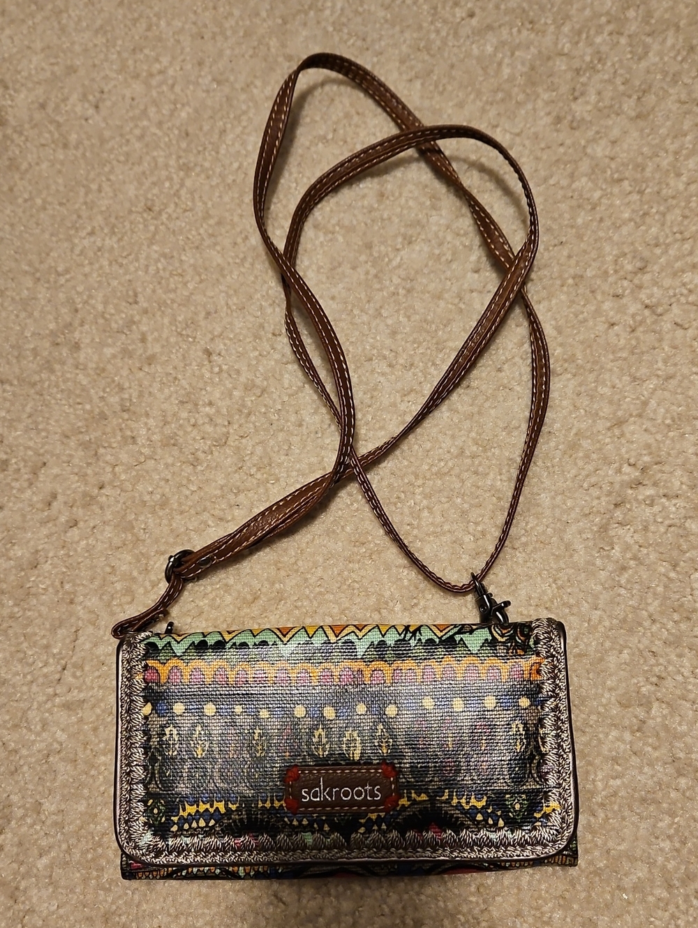Sakroots Multicolor Pattern Crossbody Wallet